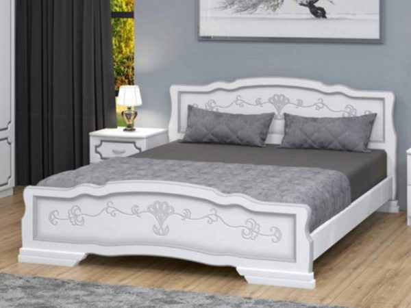 Кровать «Карина-6» белый жемчуг